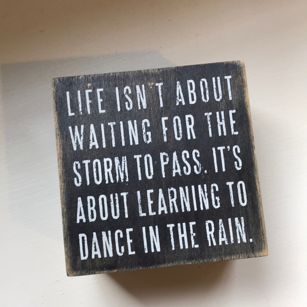 Small wooden box with quote
